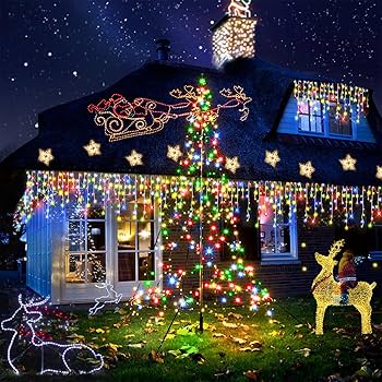【値下げ!】チップとデール クリスマスLEDライト QHLXJYY 52 FT Christmas Lights Outdoor Decorations 480 LED 8